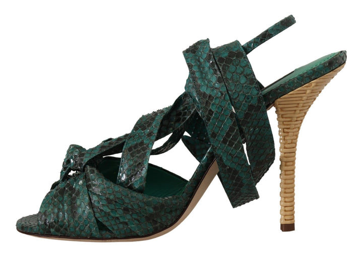 Grün Python Riemchen Sandalen Heels Schuhe