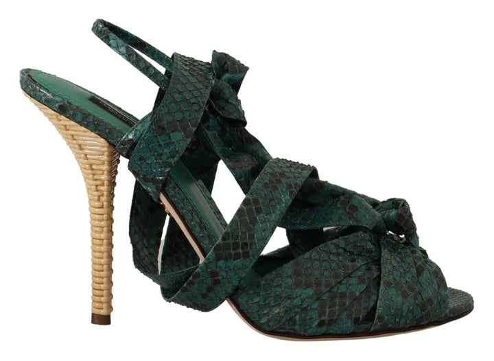 Grün Python Riemchen Sandalen Heels Schuhe