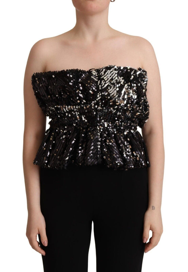 Elegant strapless sequin top
