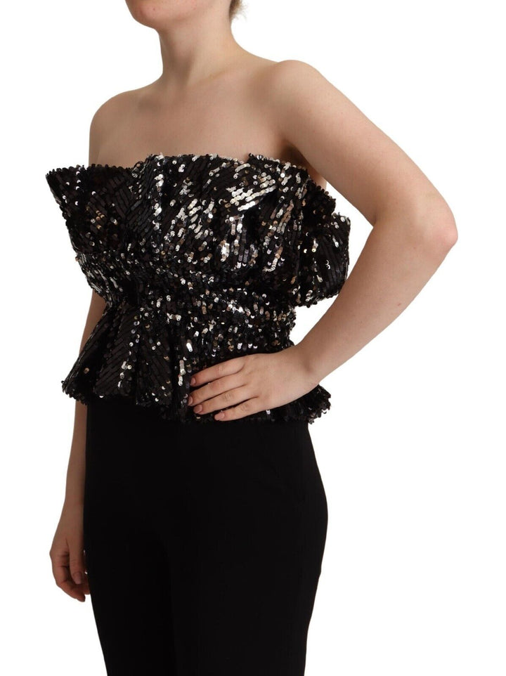 Elegant strapless sequin top