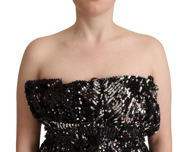 Elegant strapless sequin top