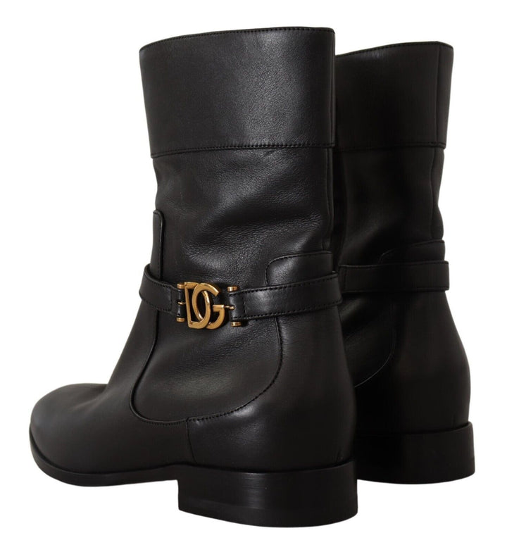 Elegant leather biker boots