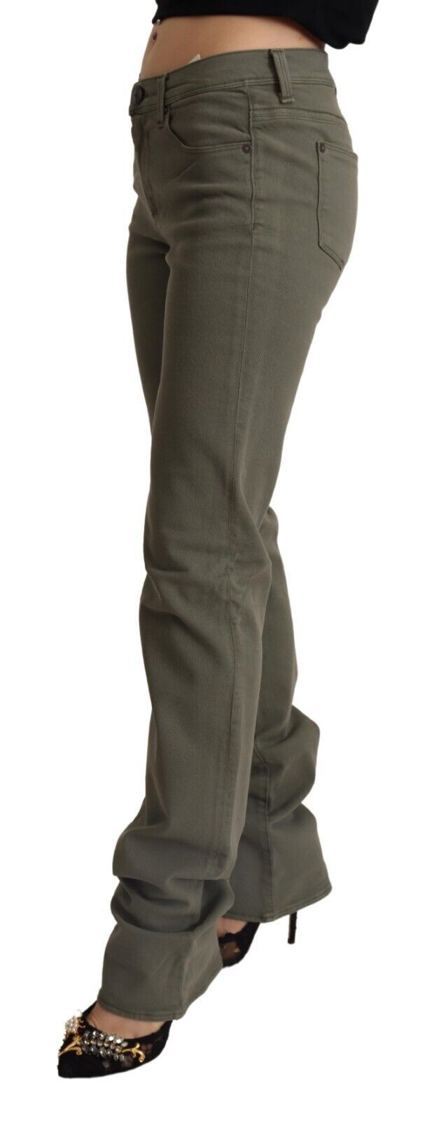 Chic grey skinny jeans with low waist