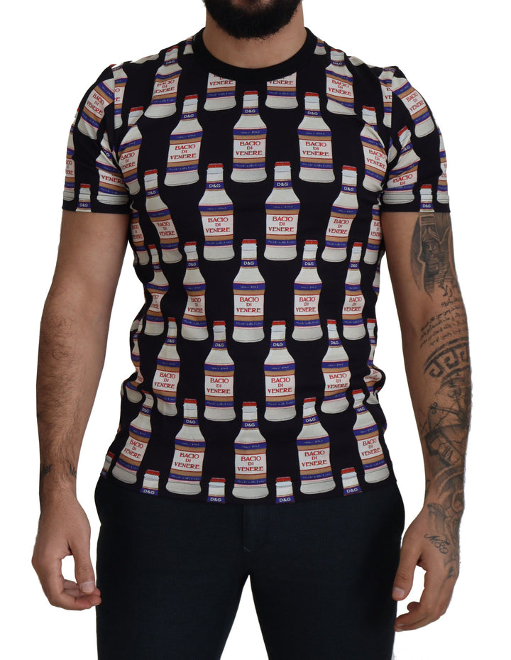 Elegant black Bacio Di Venere print tee
