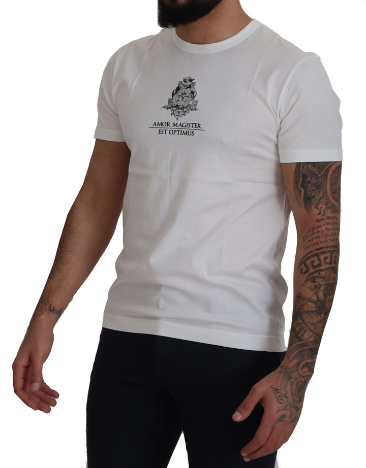 Weißes Logo-Baumwoll-T-Shirt von Amor Magister