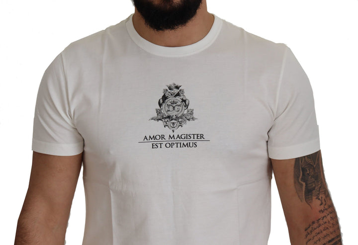 Weißes Logo-Baumwoll-T-Shirt von Amor Magister