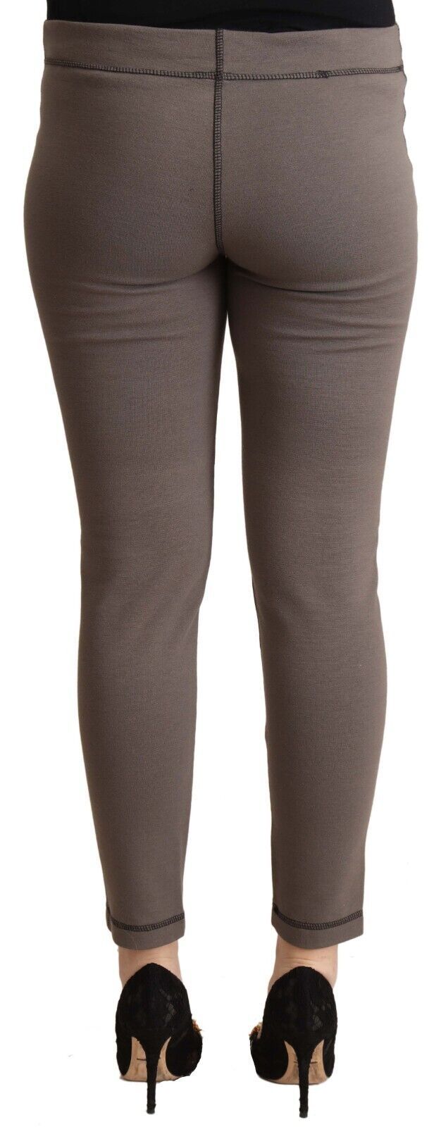 Chic grey skinny trousers with a mid-waist for sophisticated style