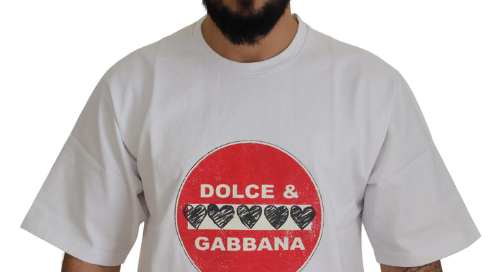 Chic white cotton T-shirt "Heart Amor