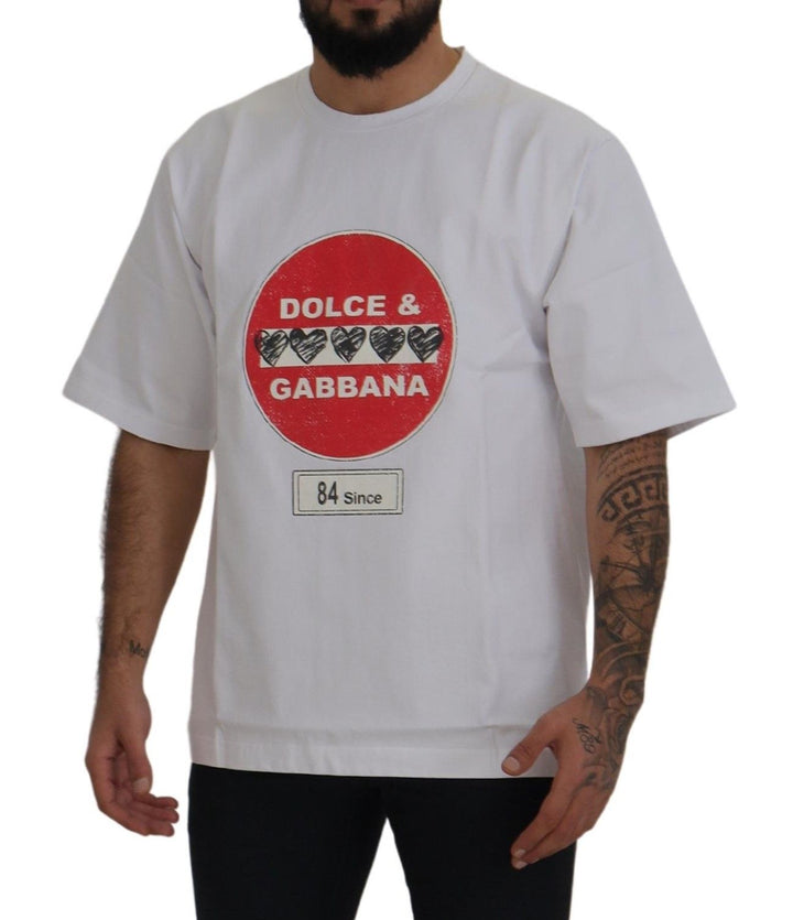 Chic white cotton T-shirt "Heart Amor