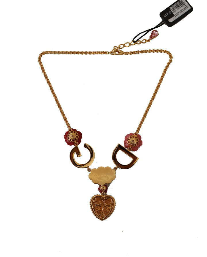 Gold Rose Love Crystal Charm Kette Halskette