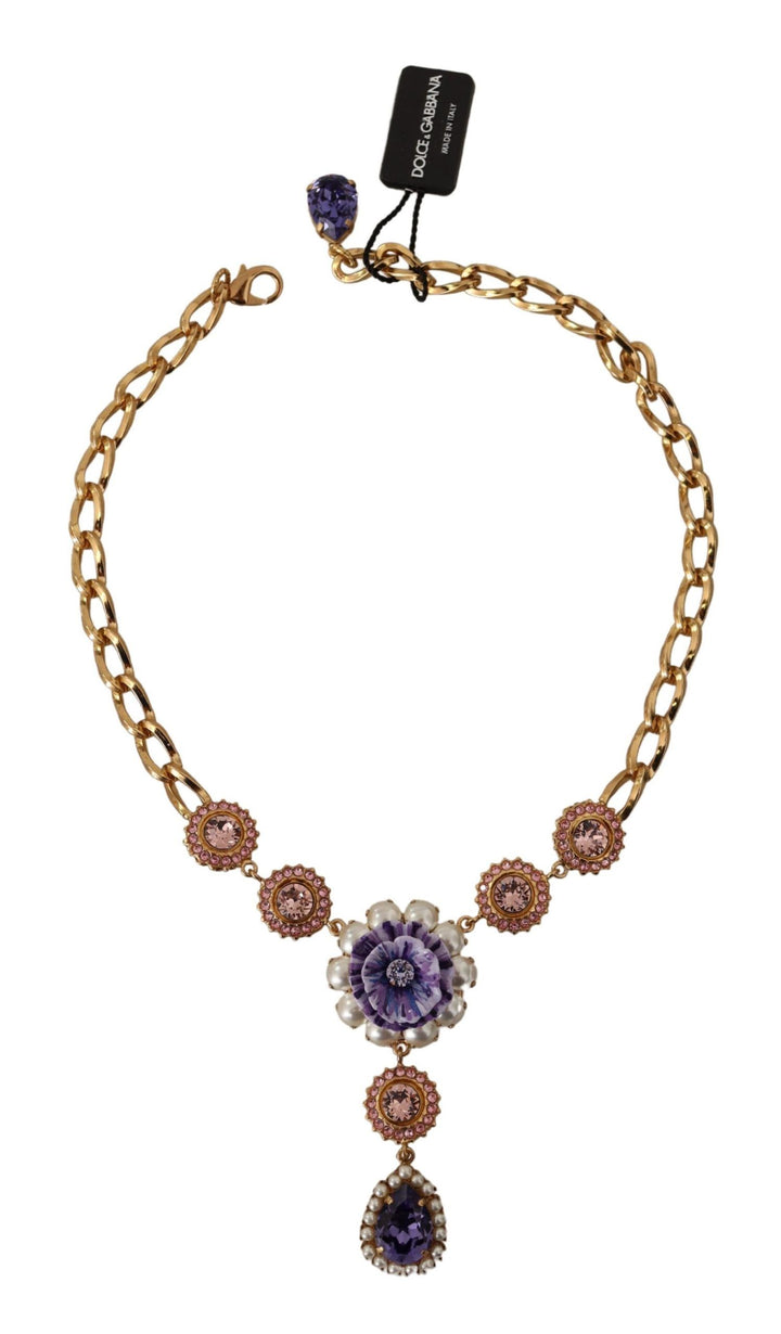 Elegant floral crystal necklace
