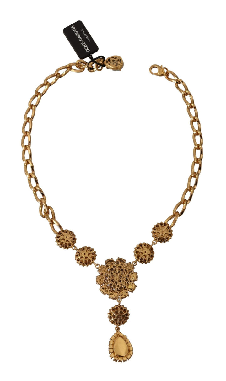Elegant floral crystal necklace