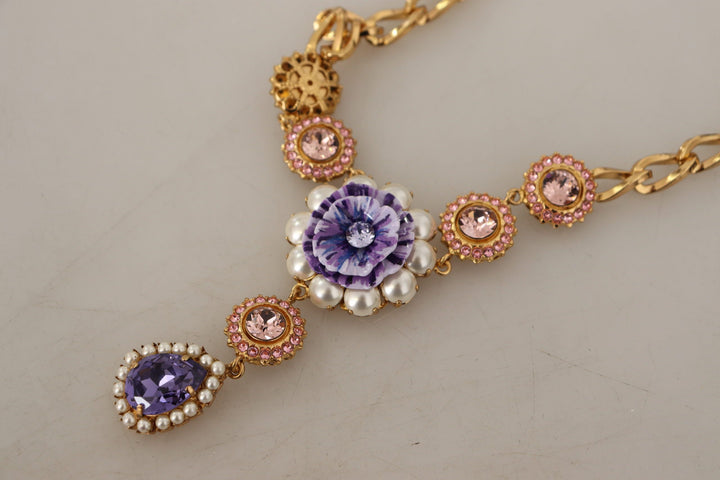 Elegant floral crystal necklace