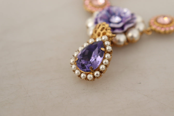 Elegant floral crystal necklace