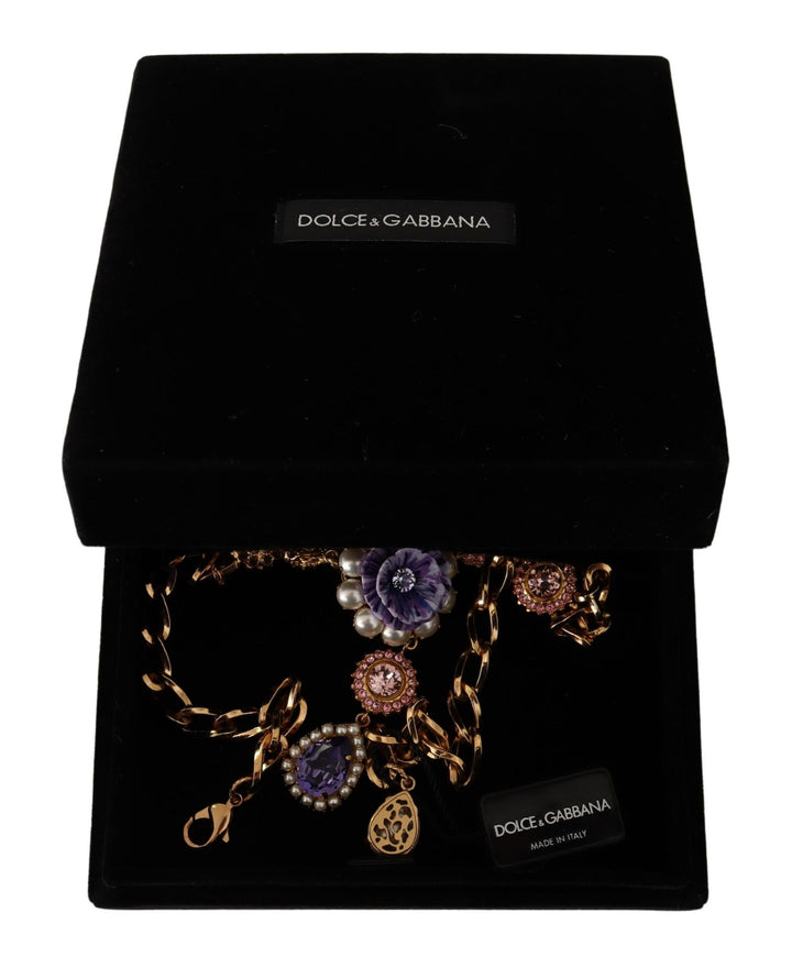 Elegant floral crystal necklace
