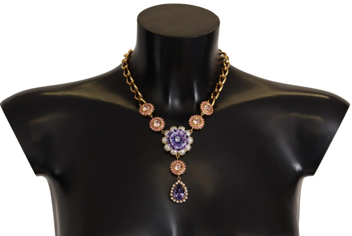 Elegant floral crystal necklace