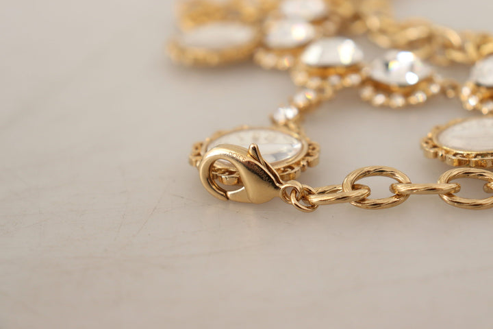 Gold Uhr Statement Kristallkette Halskette