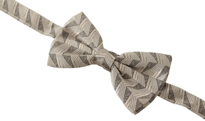 Elegant silk bow tie gray