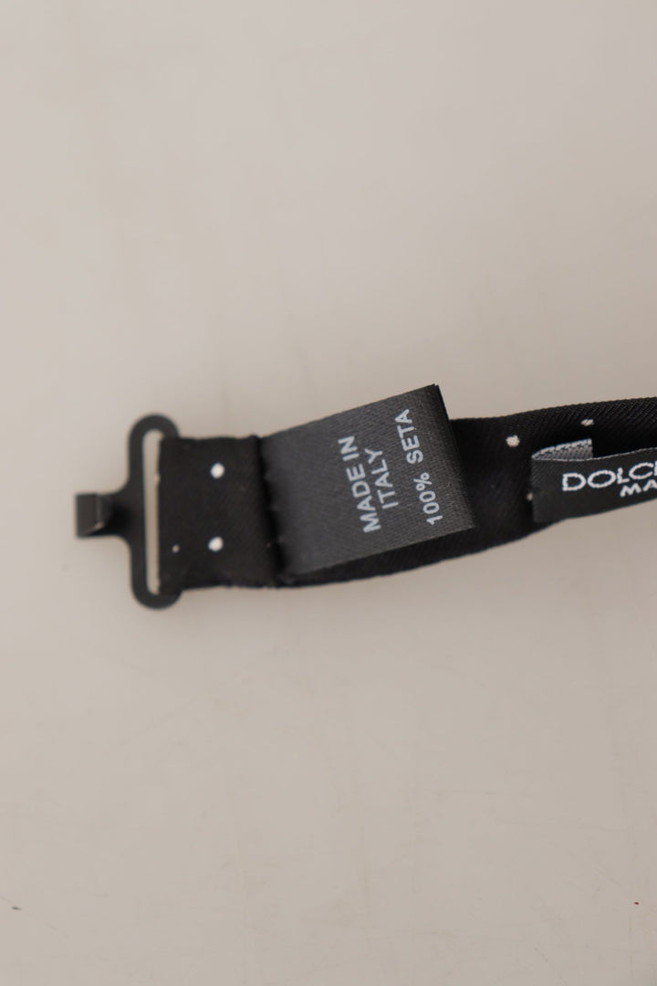 Schwarz-Weiß gepunktet 100% Seide Hals Papillon Krawatte