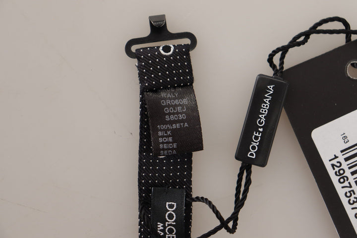 Schwarz-Weiß gepunktet 100% Seide Hals Papillon Krawatte