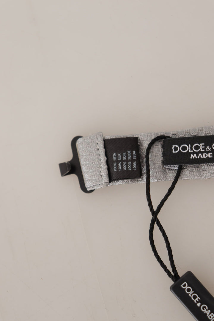 Grau 100% Seide Verstellbare Hals Papillon Krawatte