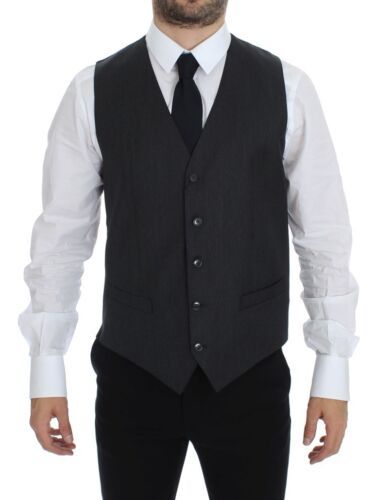 Elegant grey wool waistcoat for formal occasions