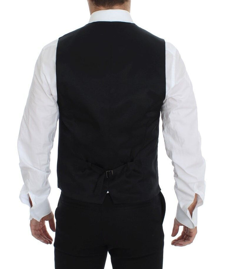 Elegant grey wool waistcoat for formal occasions