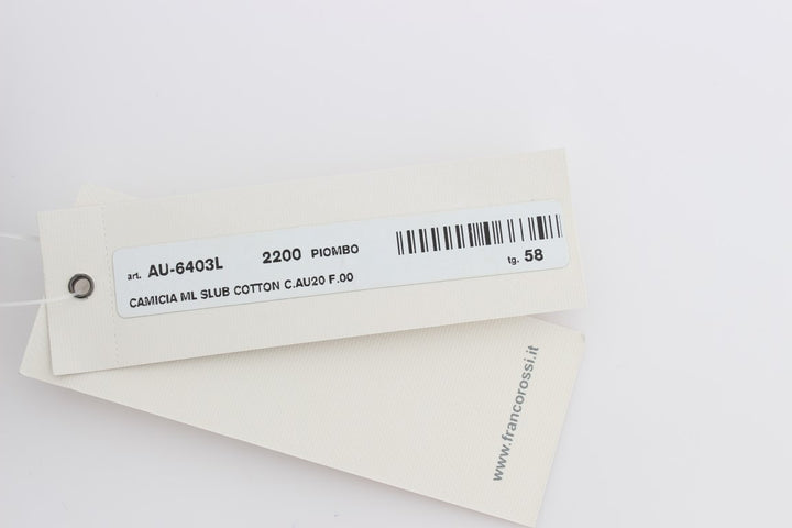 Graues Baumwollhemd mit Knopfleiste