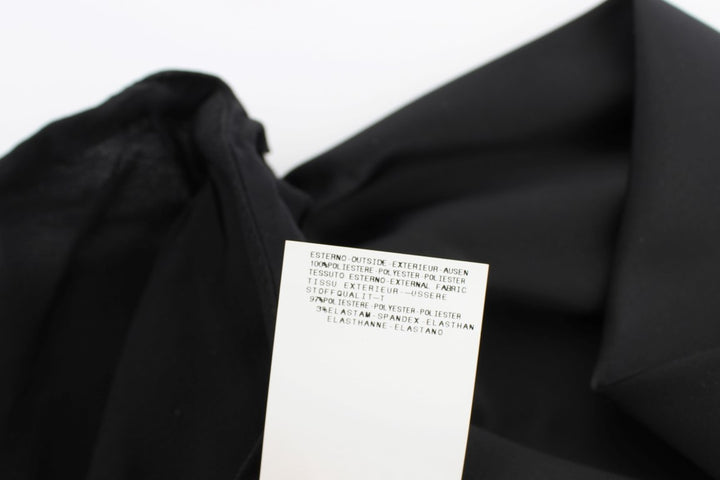 Elegant black evening wrap top blouse