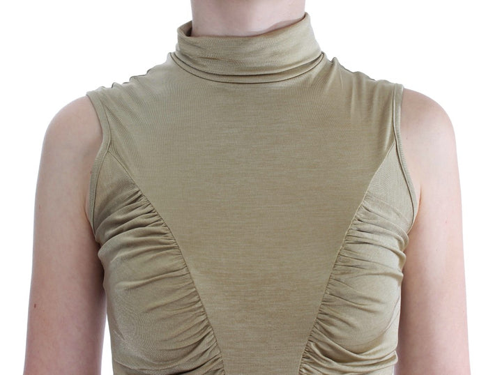 Glamorous gold turtleneck vest top