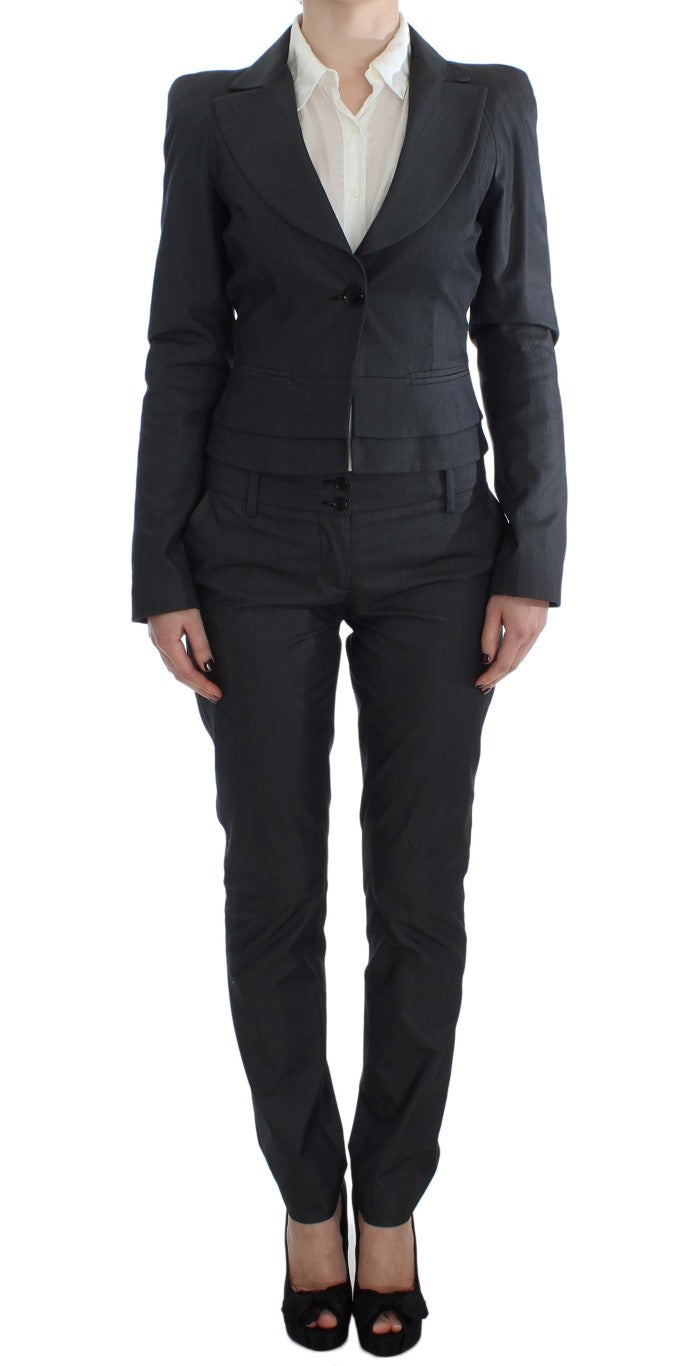 Chic pantsuit ensemble made of grey cotton blend