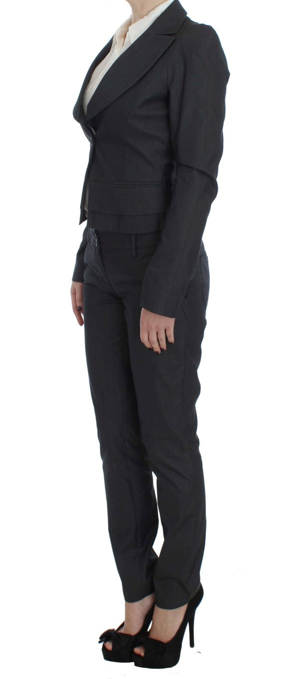 Chic pantsuit ensemble made of grey cotton blend