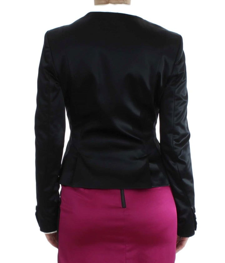 Schwarz-Rosa Stretch Blazer Jacke