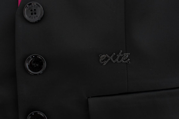 Schwarz-Rosa Stretch Blazer Jacke