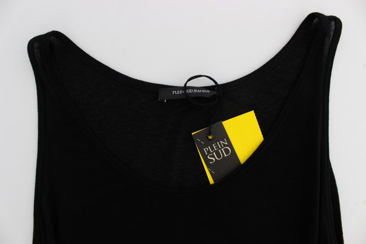 Schwarze ärmellose Stretch-Bluse