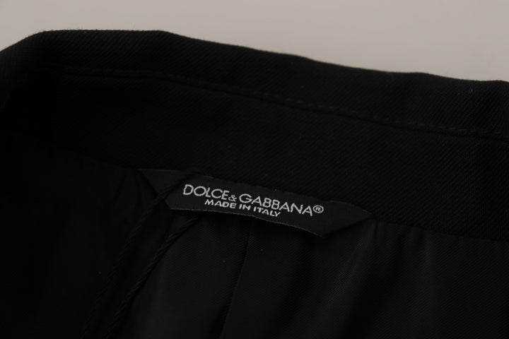 Schwarzer doppelreihiger Mantel Blazer Jacke