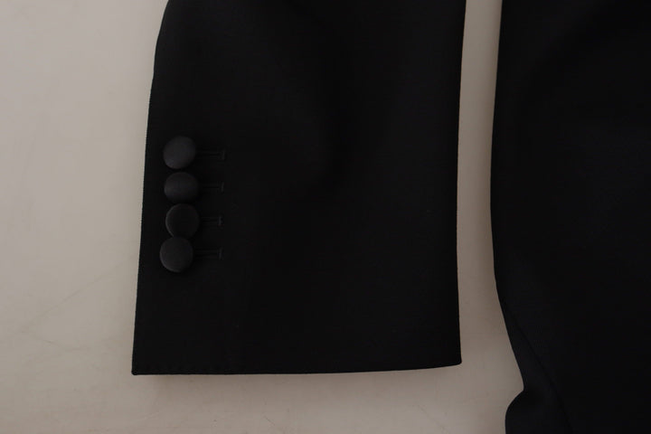 Schwarzer doppelreihiger Mantel Blazer Jacke