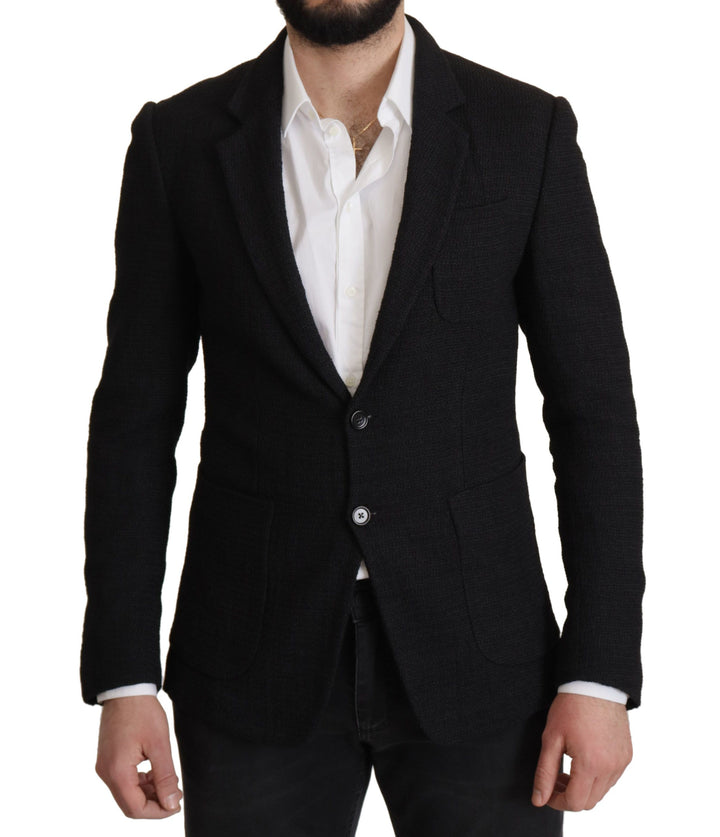 Schwarzer einreihiger Mantel Männer Blazer