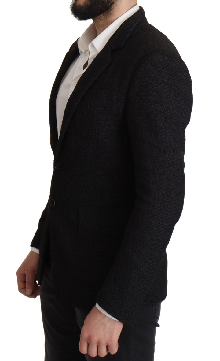 Schwarzer einreihiger Mantel Männer Blazer