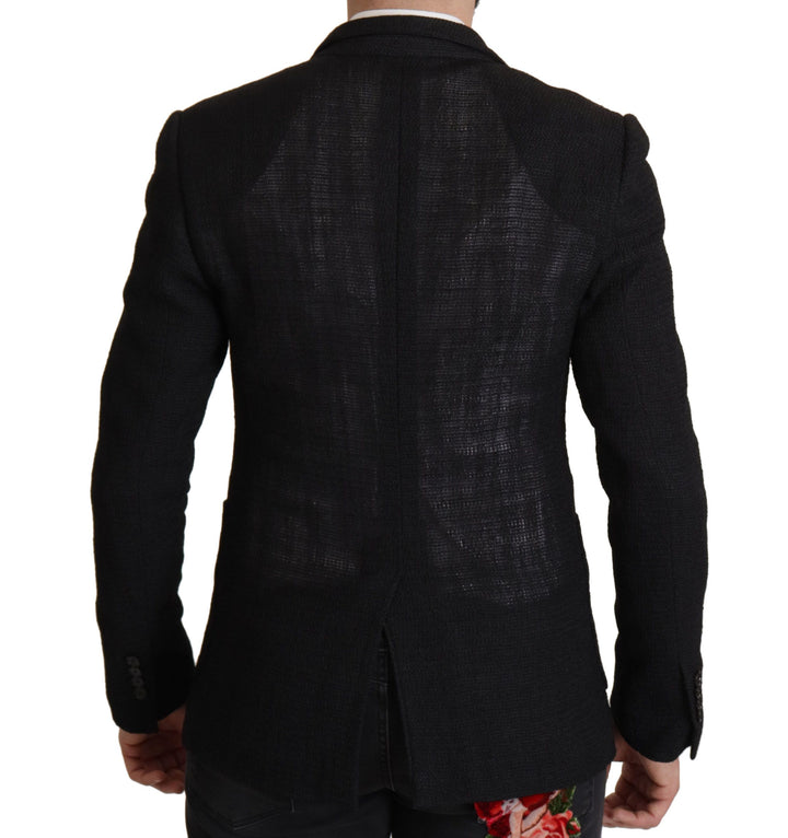 Schwarzer einreihiger Mantel Männer Blazer