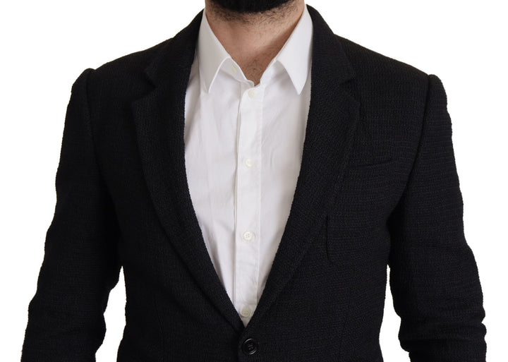 Schwarzer einreihiger Mantel Männer Blazer