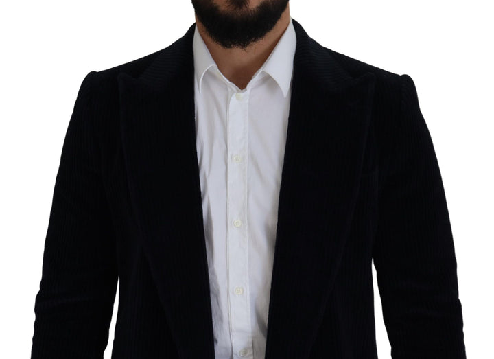 Schwarzer Baumwoll-Cardigan Langer Mantel Männer Jacke