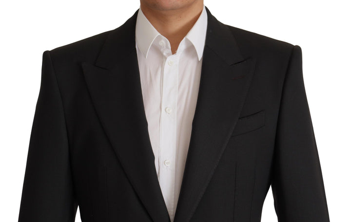 Schwarzer einreihiger Blazer aus Wolle v