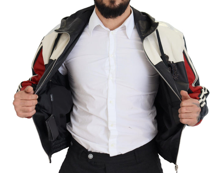 Elite Black Leather Bomber Jacket with Hood