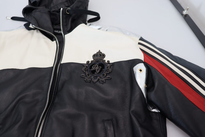 Elite Black Leather Bomber Jacket with Hood