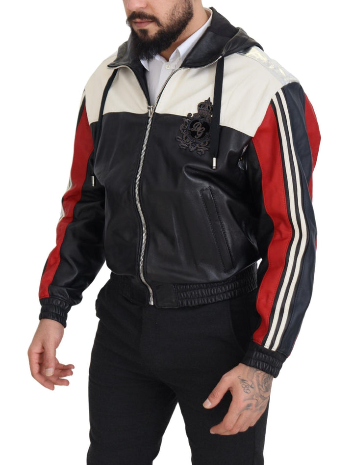 Elite Black Leather Bomber Jacket with Hood