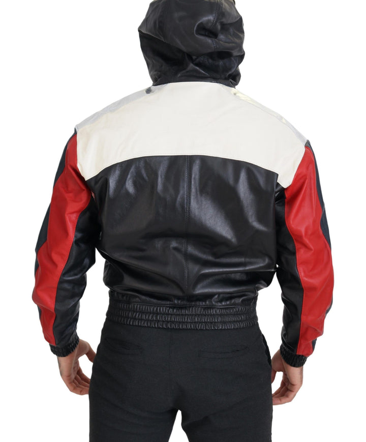 Elite Black Leather Bomber Jacket with Hood