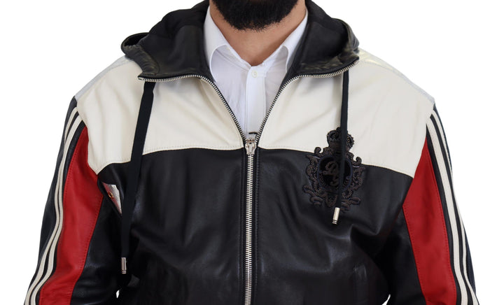 Elite Black Leather Bomber Jacket with Hood