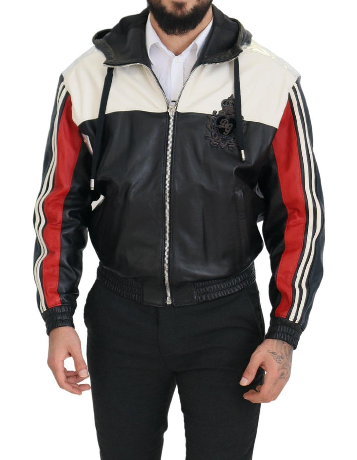 Elite Black Leather Bomber Jacket with Hood