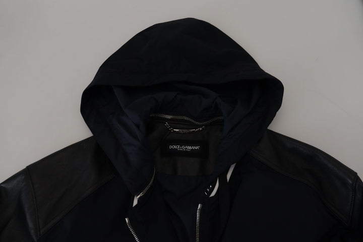 Elegant black bomber blouson jacket